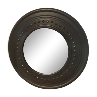 Miroir en pin rond noir 60cm