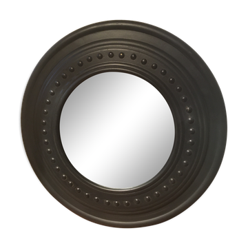 Miroir en pin rond noir 60cm