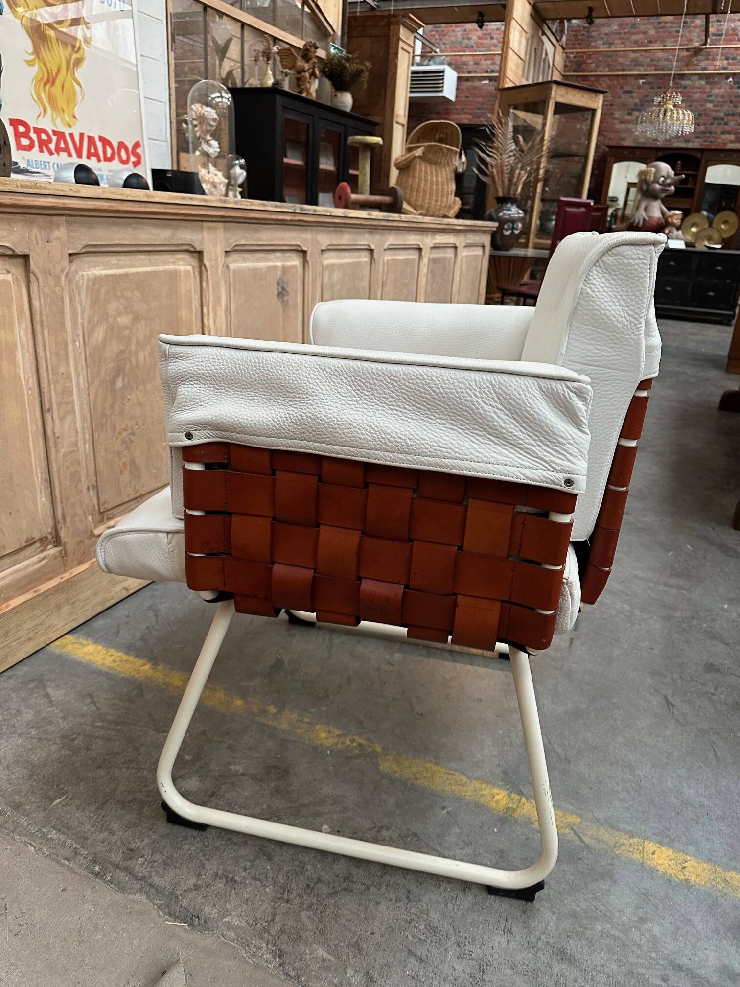 80s leather armchair