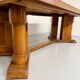 Antique Art Deco walnut and burl wood table, 1930s, France, with extensions