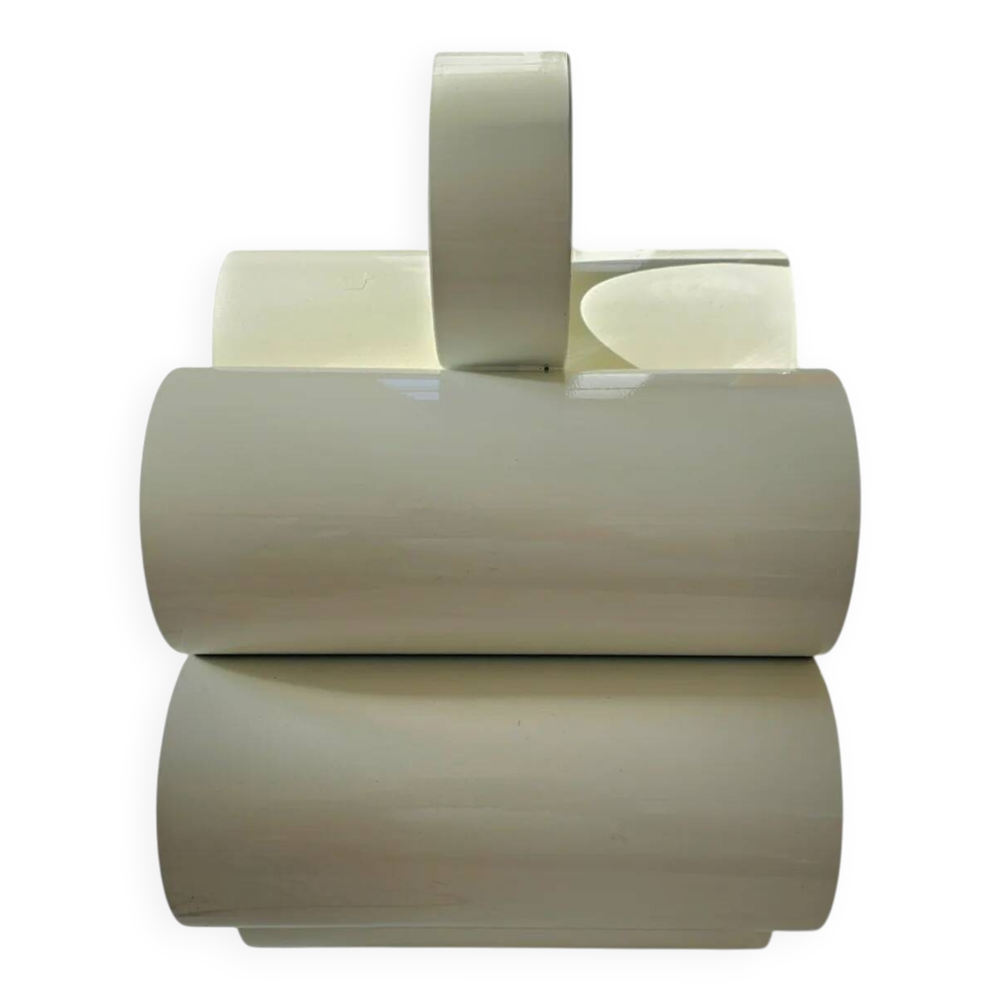 Space Age newspaper stand / magazine holder / model 6635 in white by Opal Germany / mid-century 70s