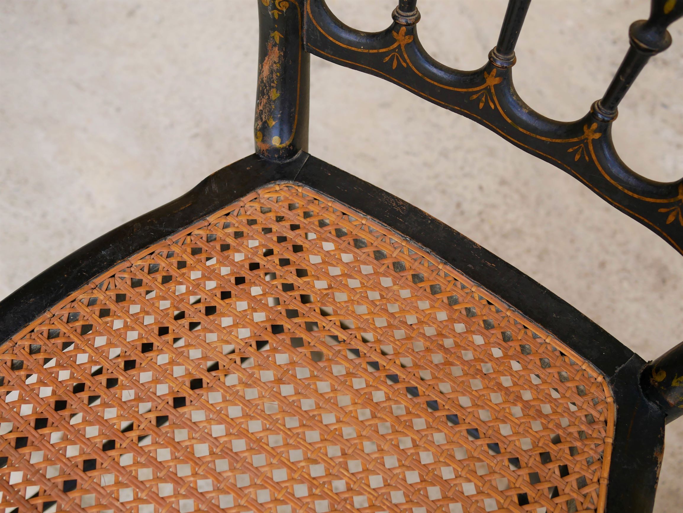 Napoleon III wooden and canning chair, 1920s