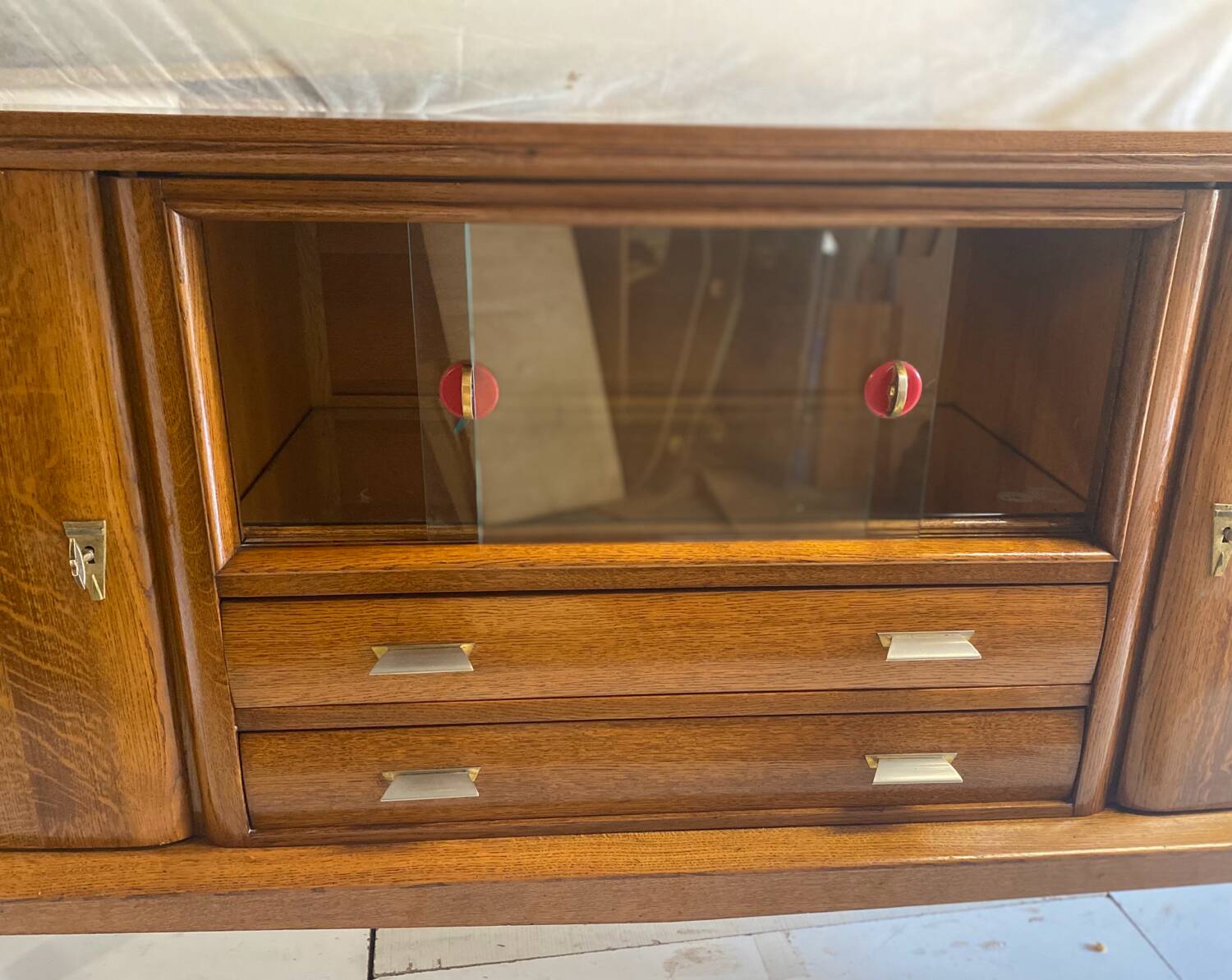 Oak sideboard with compass legs