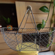 Panier vintage en métal et bois