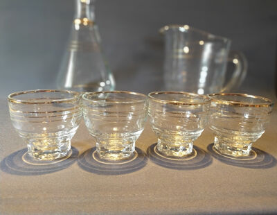 Water service or orangeade carafes and glasses