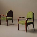 Pair of Art Deco armchairs in mahogany, circa 1930.