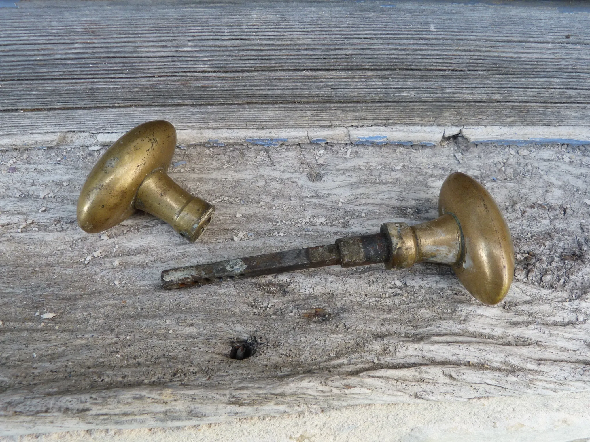 Antique gilded brass door handle
