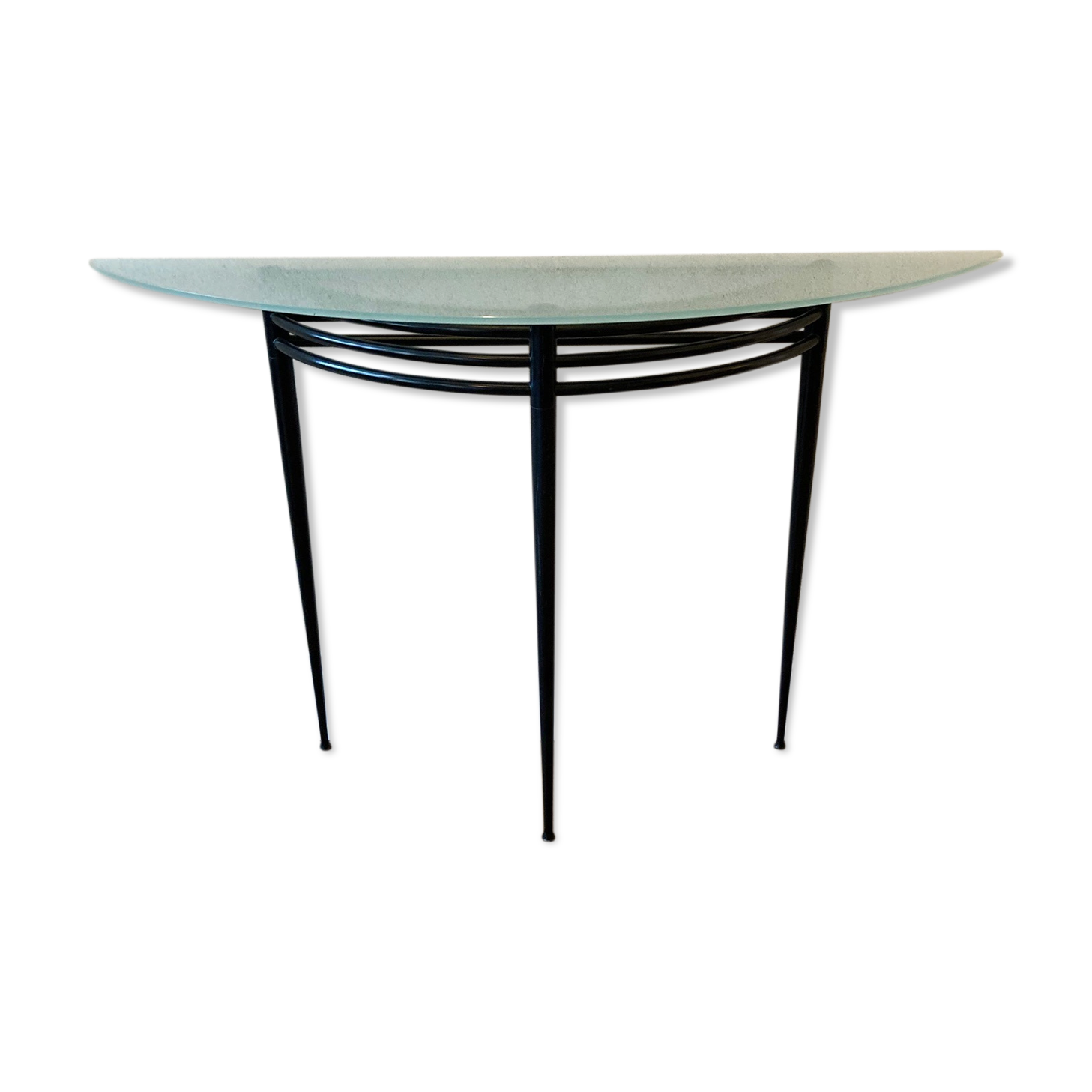 Console model "Atlantique" in metal and glass Pascal Mourgue edition Artelano