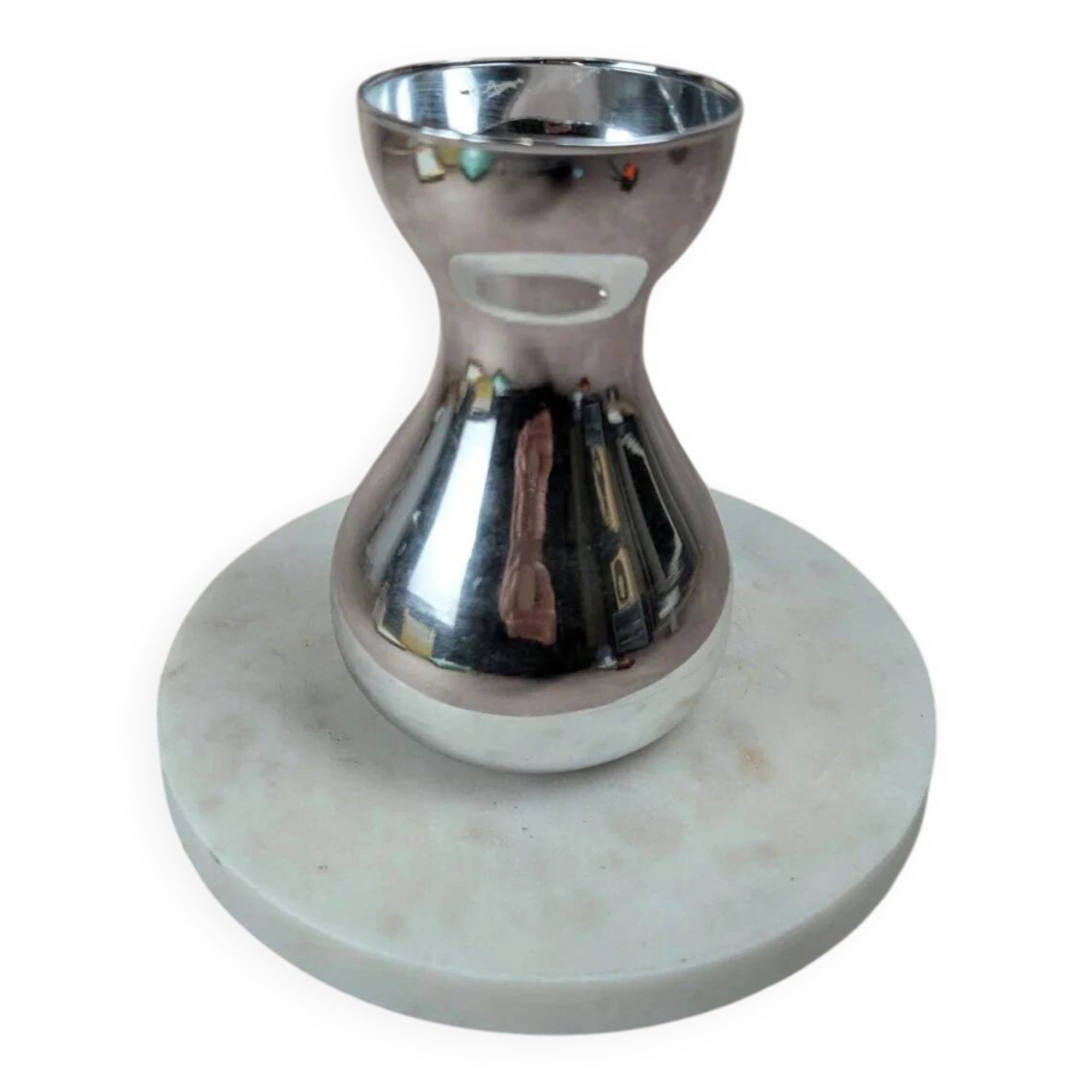 Vintage silvered glass vase