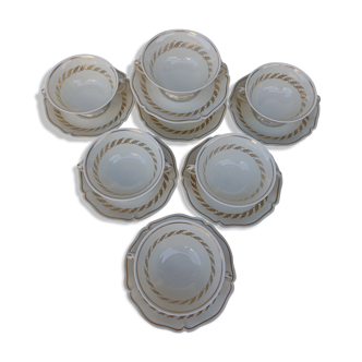 7 bowls a bouillon in limoges porcelain 50s