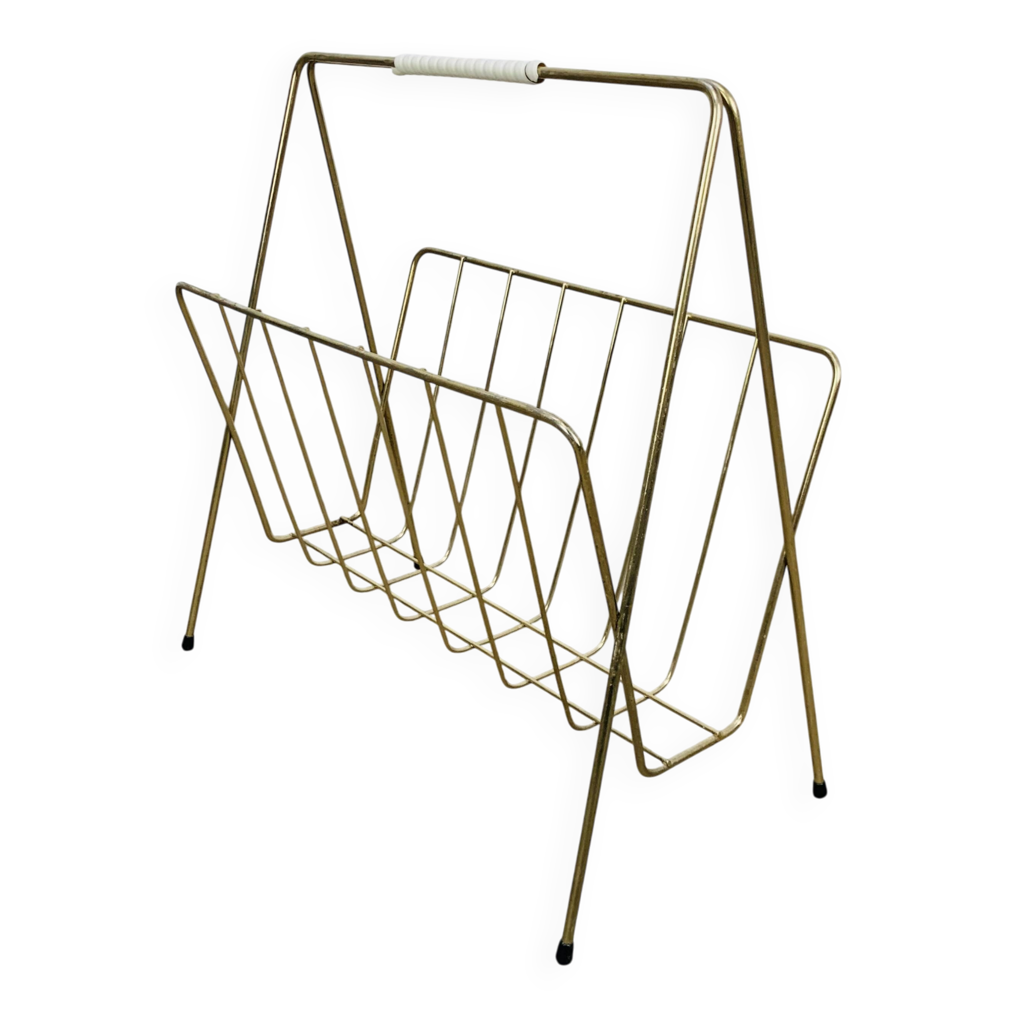 Porte-revue métal doré années 60