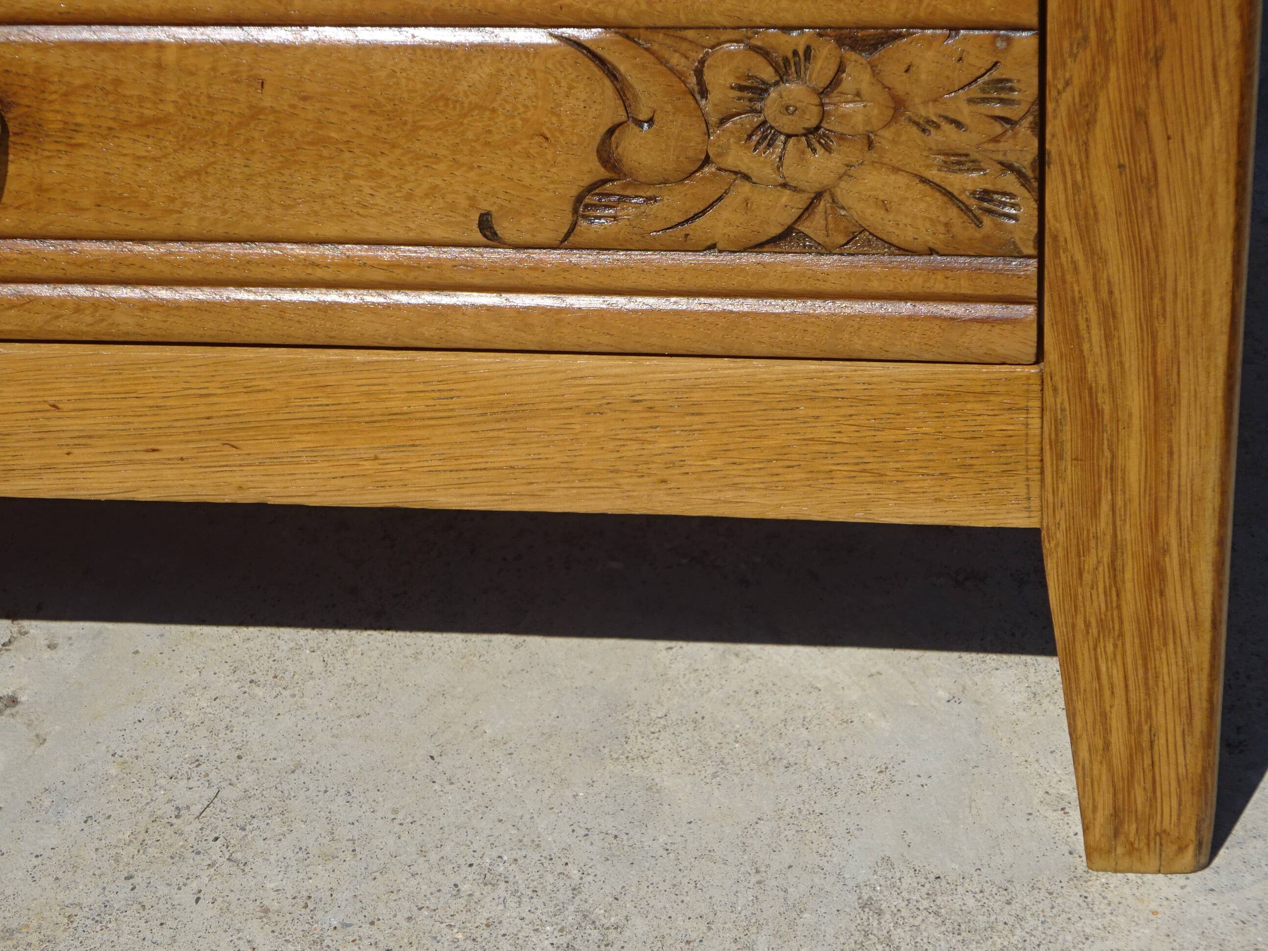 Art Deco bedside table in oak, restored