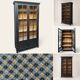 Armoire parisienne noire vitrée rénovée