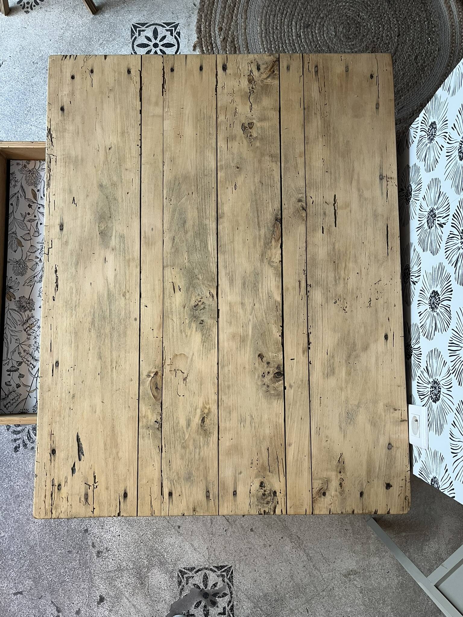 Table basse de ferme bois massif Augusta