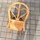 Magazine basket in vintage rattan and bamboo - heart pattern