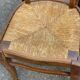 6 vintage solid oak wood dining room chairs with art deco straw
