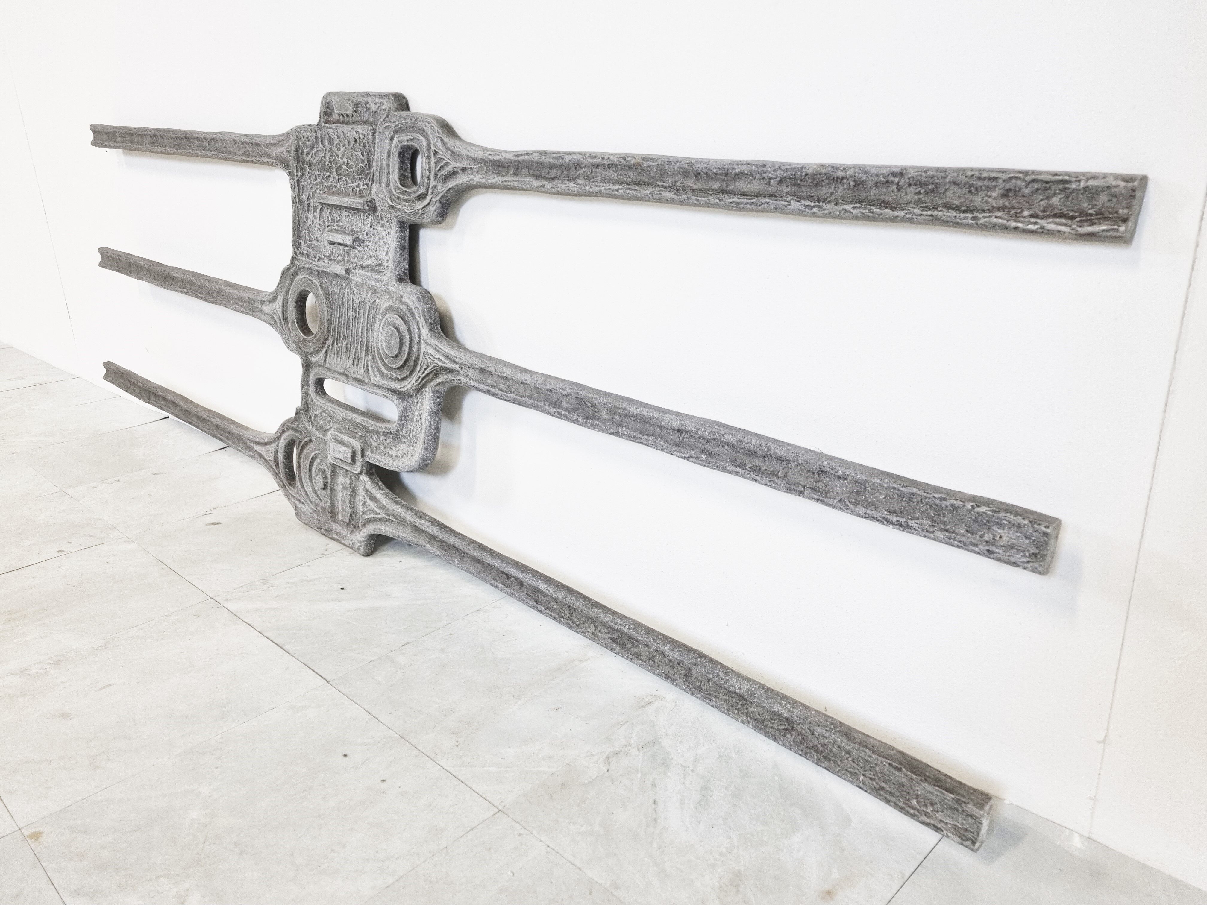 Brutalist wall sculpture, 1970s