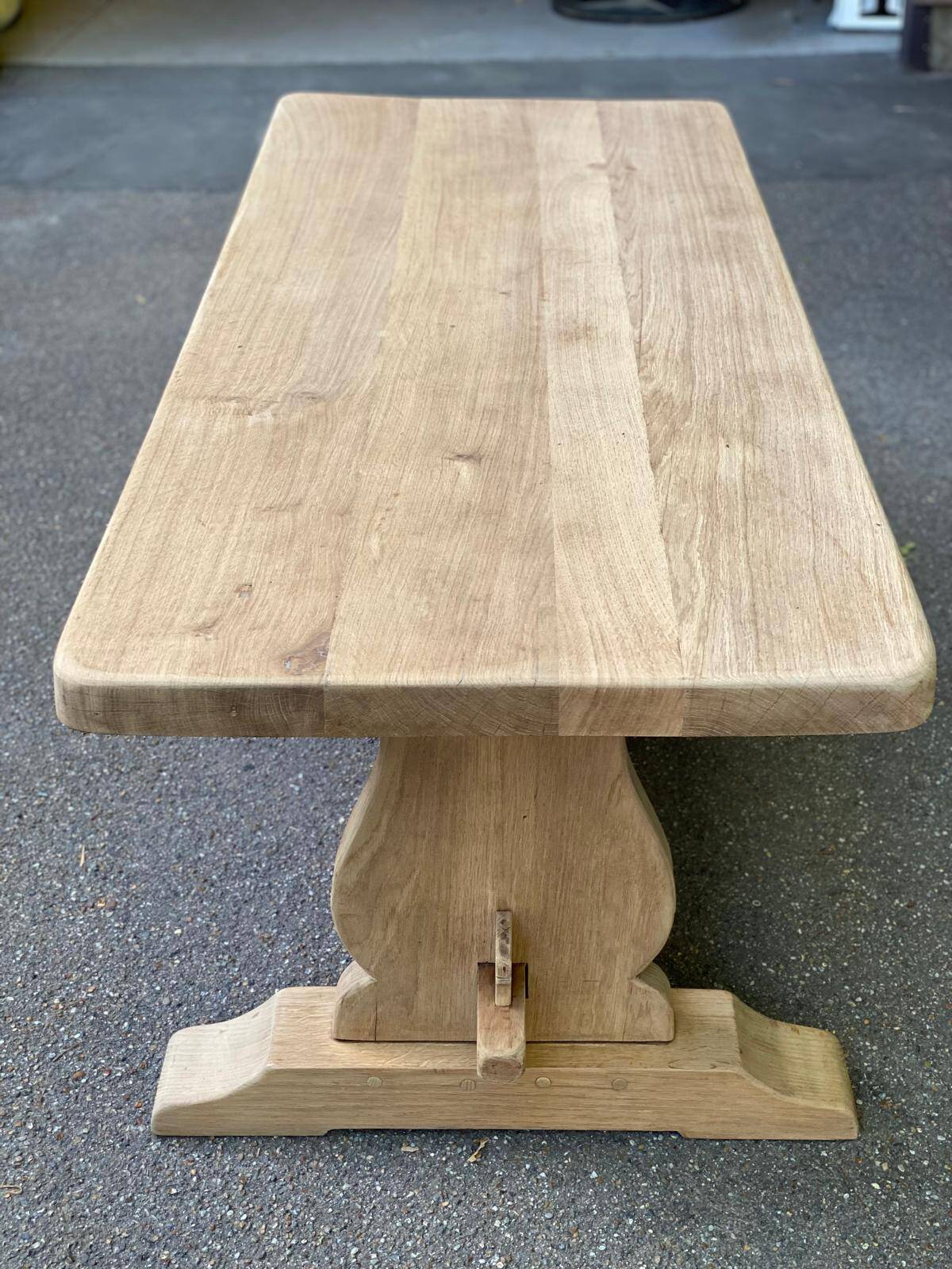 Renovated 19th century solid oak monastery dining table 200cm