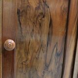 Bedside table in solid walnut with Marble Ste Anne, 1900