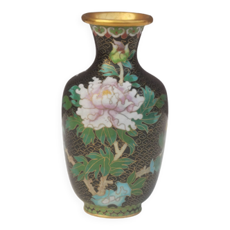 Vase en émaux bronze cloisonné