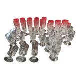 Lot of 35 crystal d'arques glasses, ecusson model, circa 1970