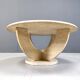 Vintage round ravertine coffee table, 1970s