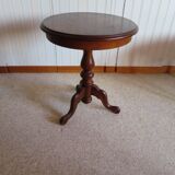 Side table - Tripod pedestal table - marquetry - Louis Philippe - mahogany stain