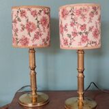 Pair of brass bedside tables