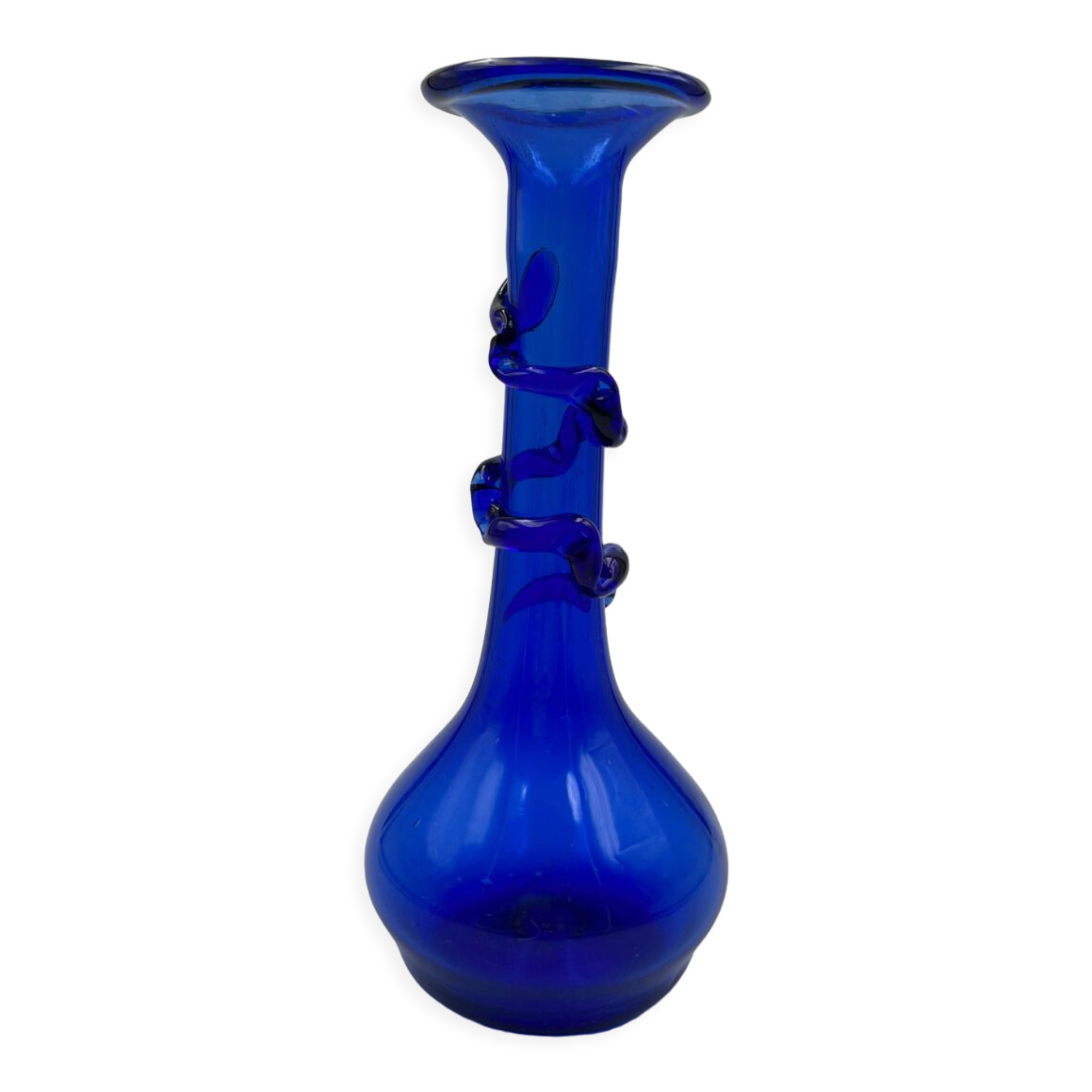 Blue glass vase