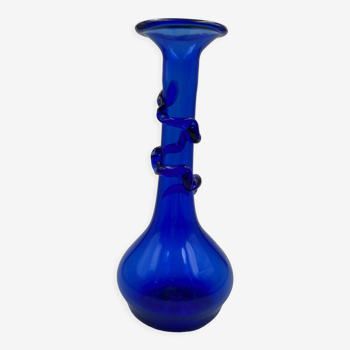 Blue glass vase