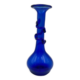 Vase en verre bleu