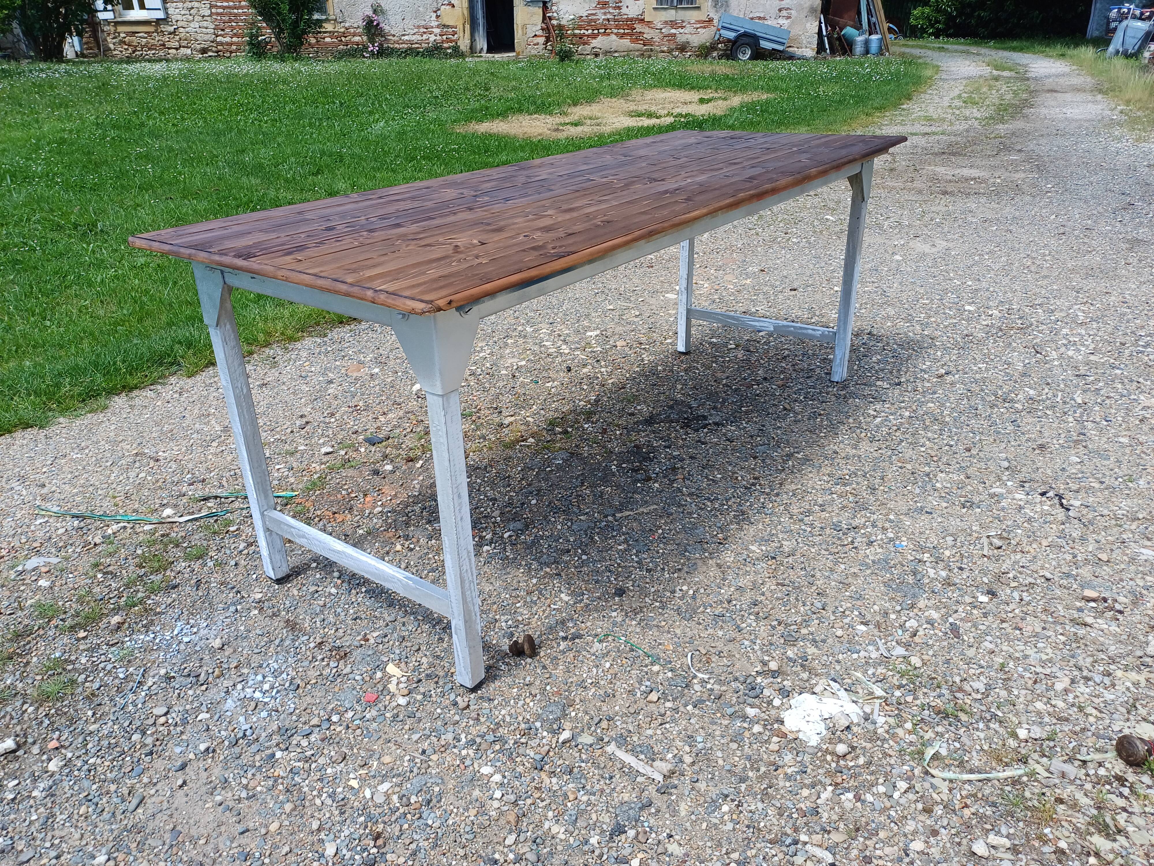 Table Insutrielle en Aluminium et Bois