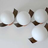 Vintage wall lamp, 1 of 4, brutalist sconce, copper ceiling light 1970's