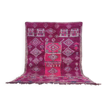 Purple vintage moroccan rug 228 x 317 cm - Handmade Berber Wool Rug