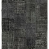 Tapis turc surteint fait à la main 193 cm x 300 cm tapis patchwork noir