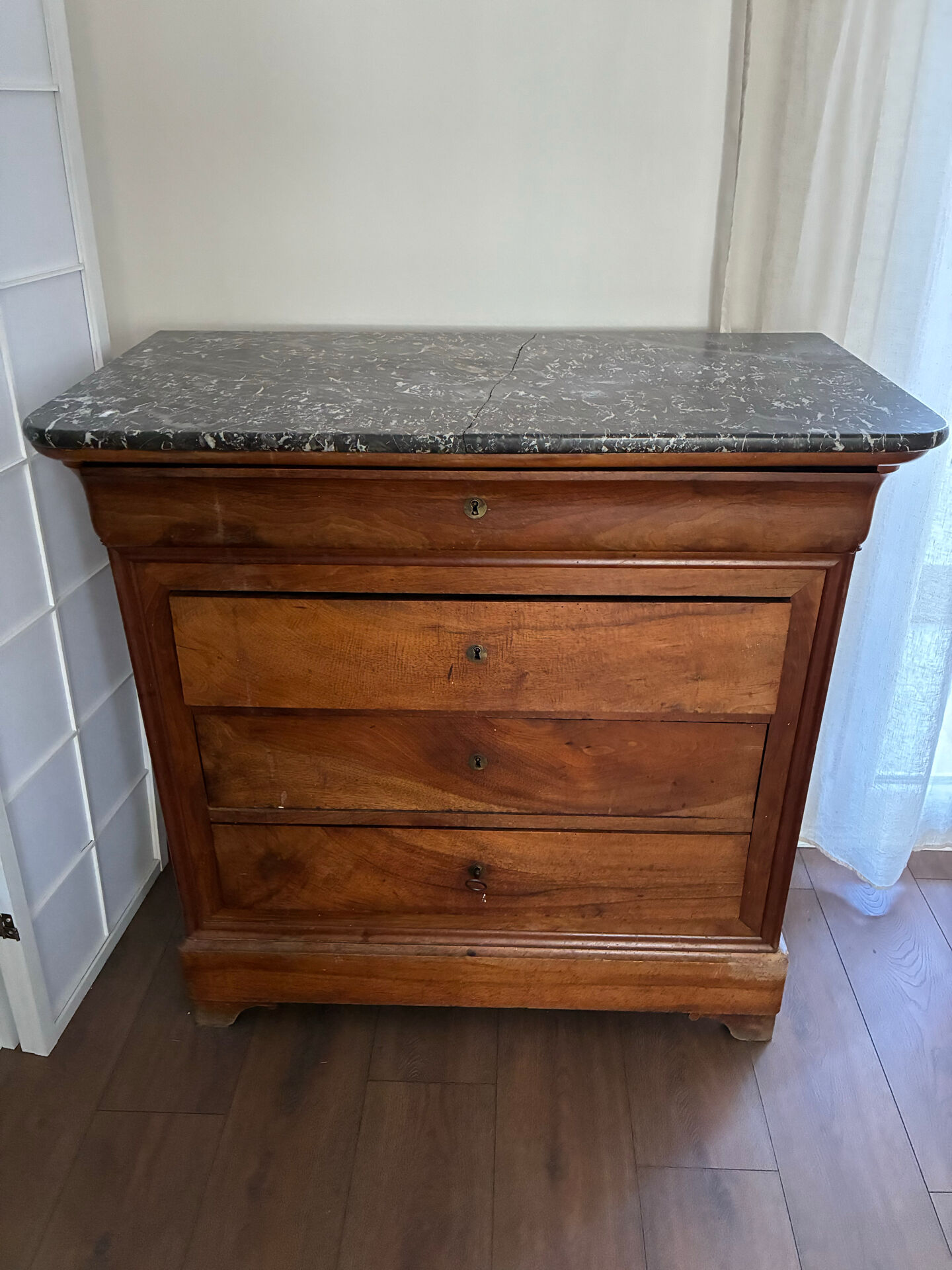 Louis Philippe style commode with marble top
