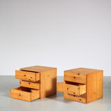 Pair of night stands by Ate van Apeldoorn for Houtwerk Hattem, Netherlands 1960