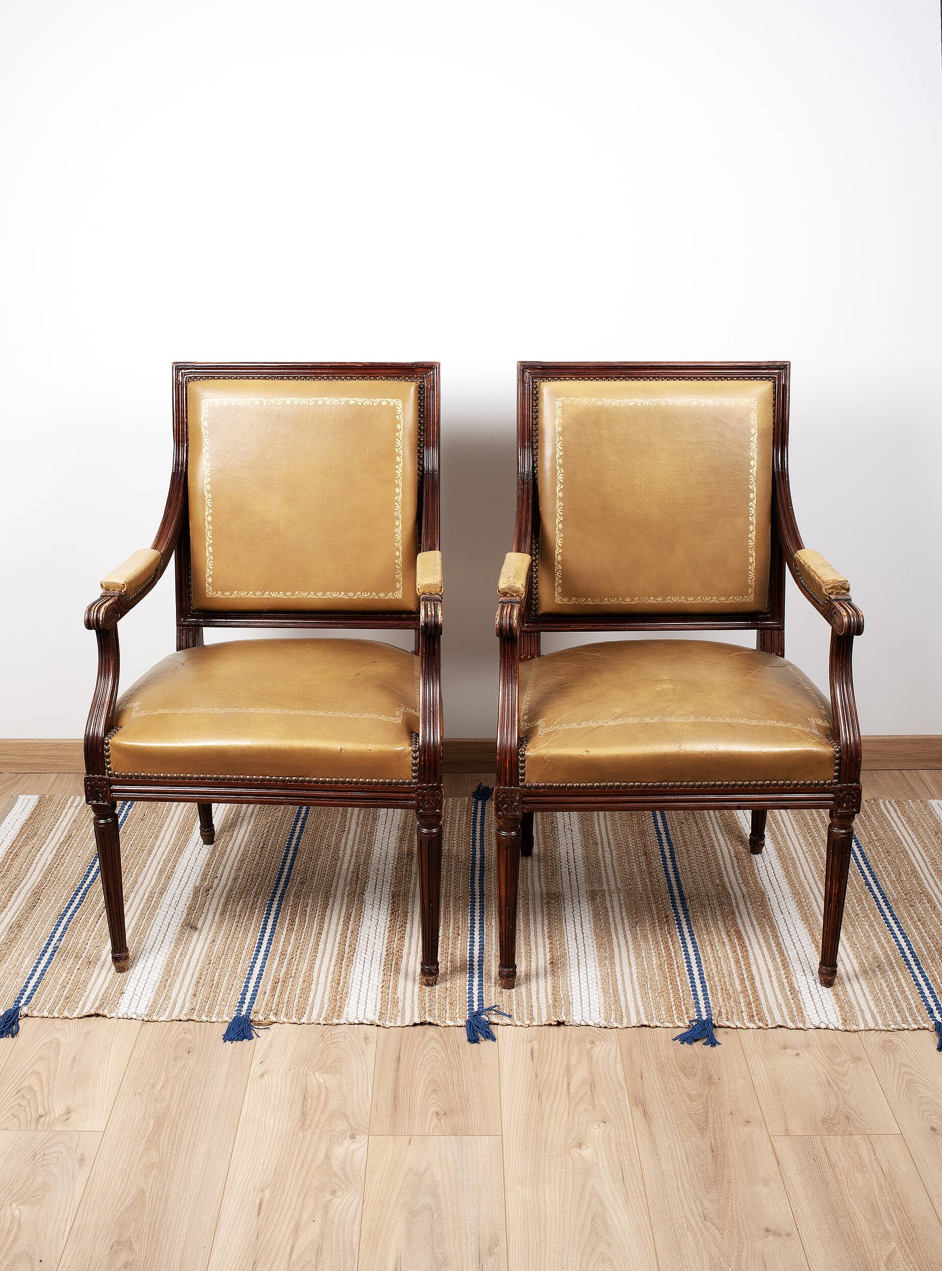 Pair of Louis XVI office armchairs