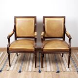Pair of Louis XVI office armchairs
