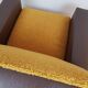 Armchair in ochre yellow and brown skai teddy fabric