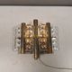Old Swedish wall lamp, made of hard pressed glass, brass and metal 1960s