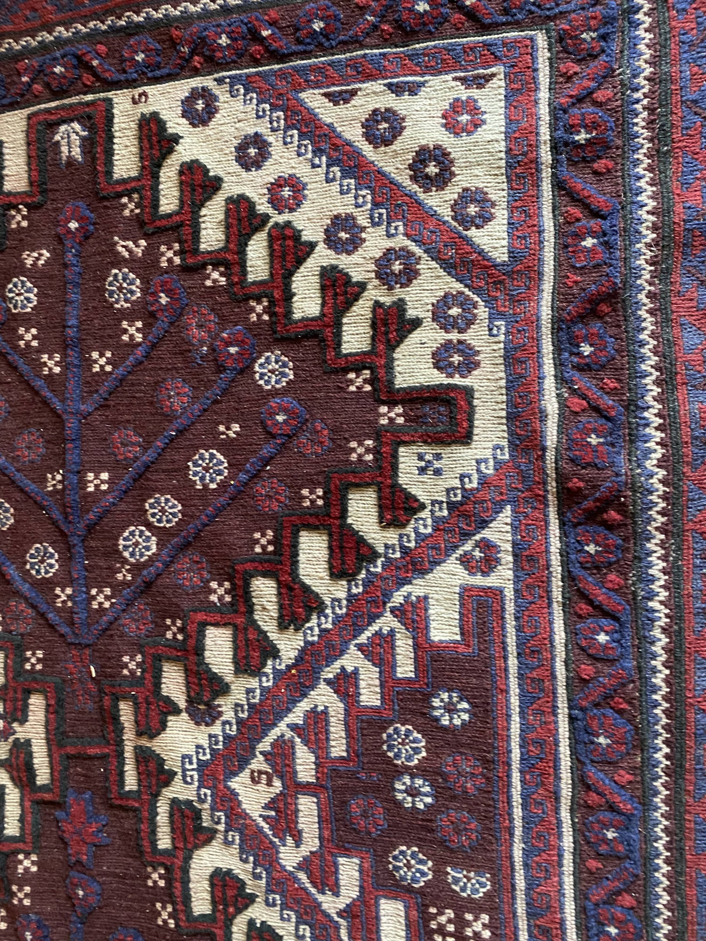 Old Afghan wool rug 270x186cm