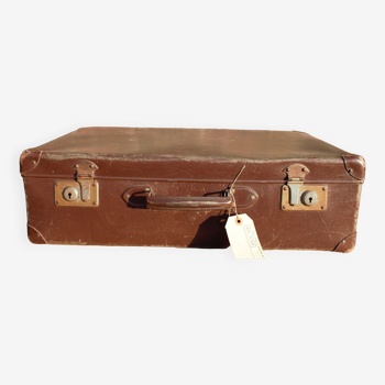 Authentique valise brune 60 cm large