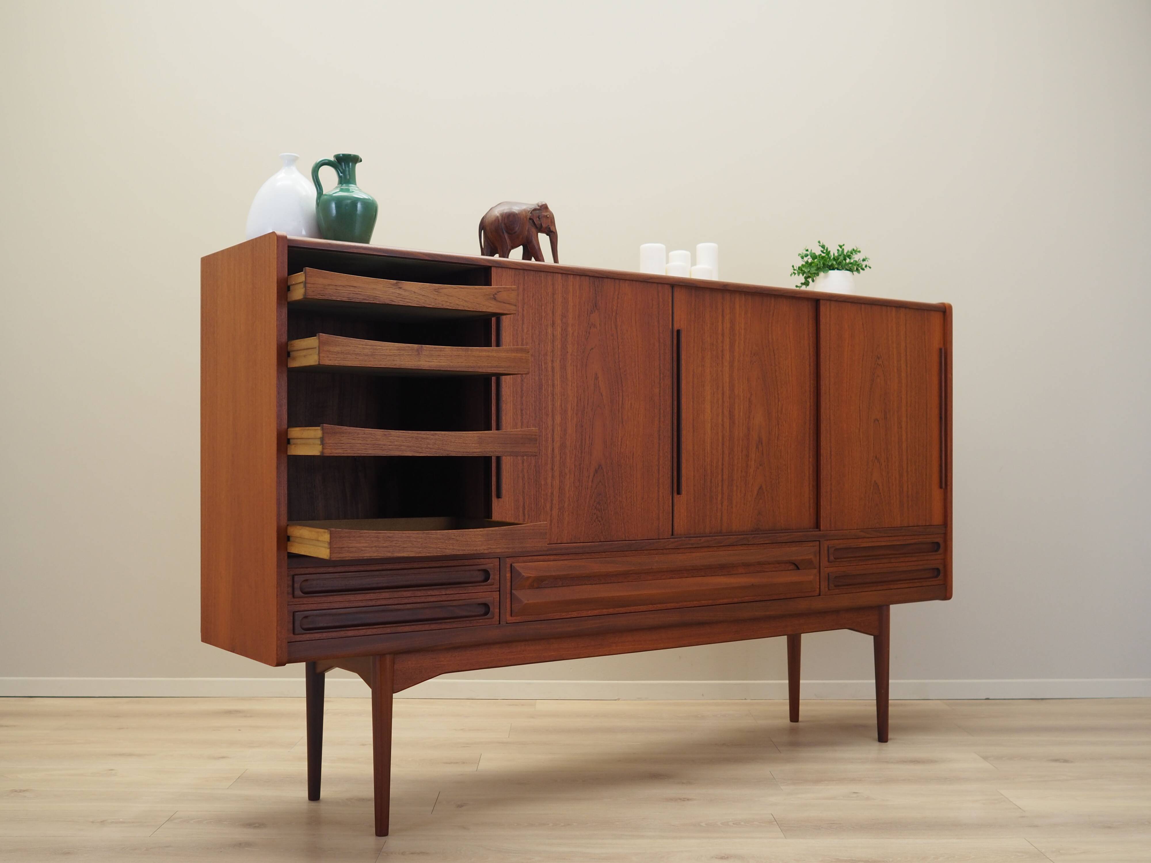 Teak highboard, Danish design, 1960s, production: Denmark