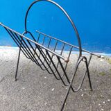 Porte revues file d'acier boules laiton vintage