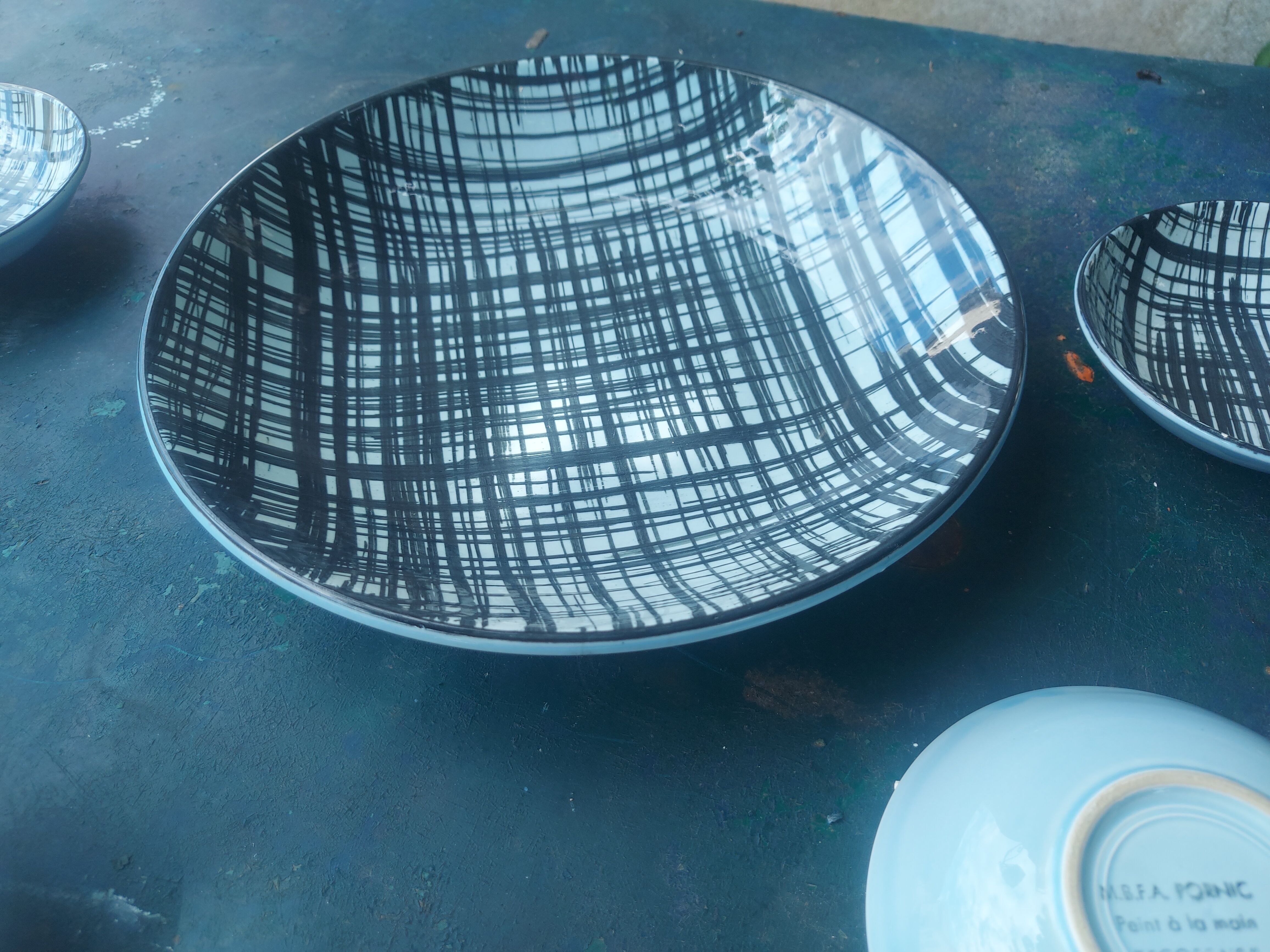 vintage ceramic couppelles and dish , Pornic