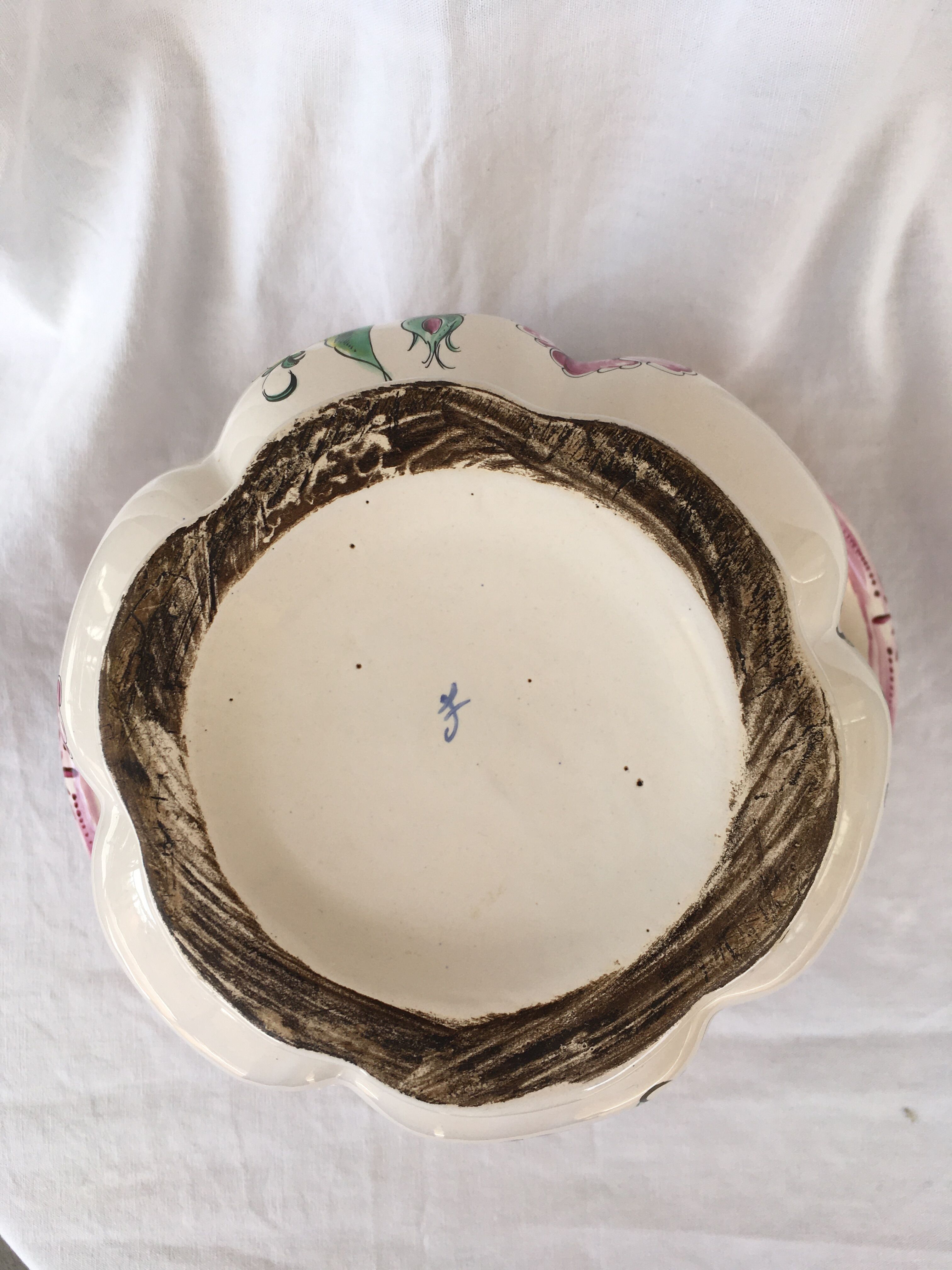 Polychrome Lunéville-style flowerpot or ice bucket