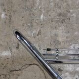 Folding trolley in silver metal