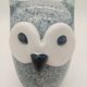 Vintage Scandinavian Glass Owl Statuette Denmark Sulphur 70s 80s