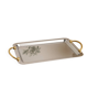 GUY DEGRENNE Serving Tray – Stainless Steel & Brass Handles – France
